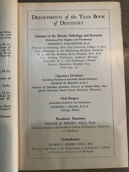 1939 YEARBOOK OF DENTISTRY BY CHARLES DARLINGTON, ETC.