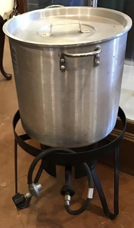 LARGE BRINKMANN COMMERCIAL BOILING POT AND STAND