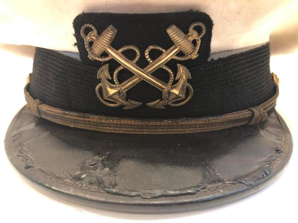 ORIGINAL WORLD WAR II WWII U. S. NAVY OFFICER'S DRESS HAT CAP