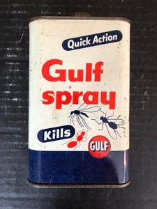 VINTAGE GULF OIL QUICK ACTION GULF SPRAY OLD LOGO 1 PINT EMPTY METAL CAN