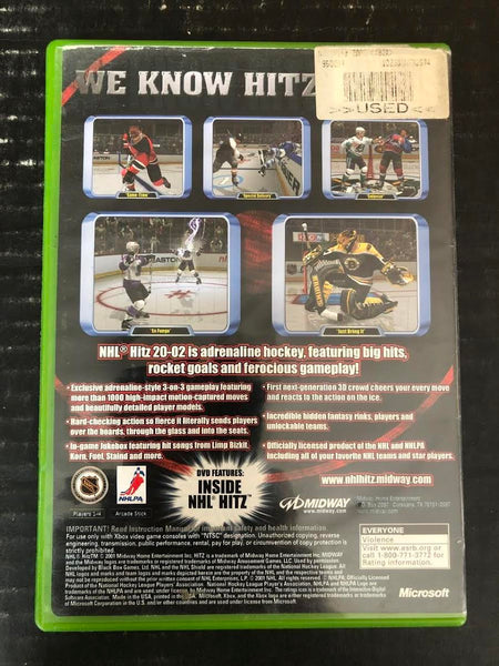 2001 XBOX MIDWAY NHL HITZ 2002 (INCLUDES GAME, BOOKLET, AND ORIGINAL BOX)