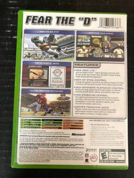 2004 EA SPORTS MADDEN 2005 GAME (INCLUDES DISC, BOOKLET, AND ORIGINAL BOX)