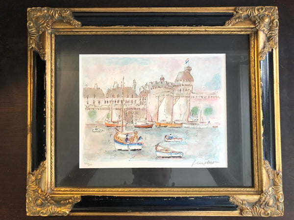 FORTRESS CITY LITHOGRAPH BY URBAIN HUCHET (SIGNED WITH COA)