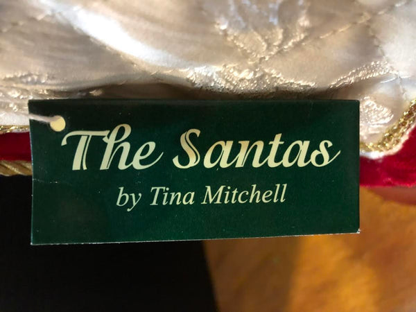 TINA MITCHELL 17" SANTA FIGURE WITH TEDDY BEAR (NEW WITH TAG)