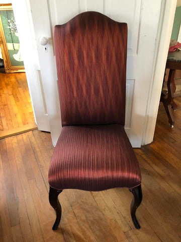 BEUTIFUL WINE COLOR UPHOLSTERED PARSON'S CHAIR