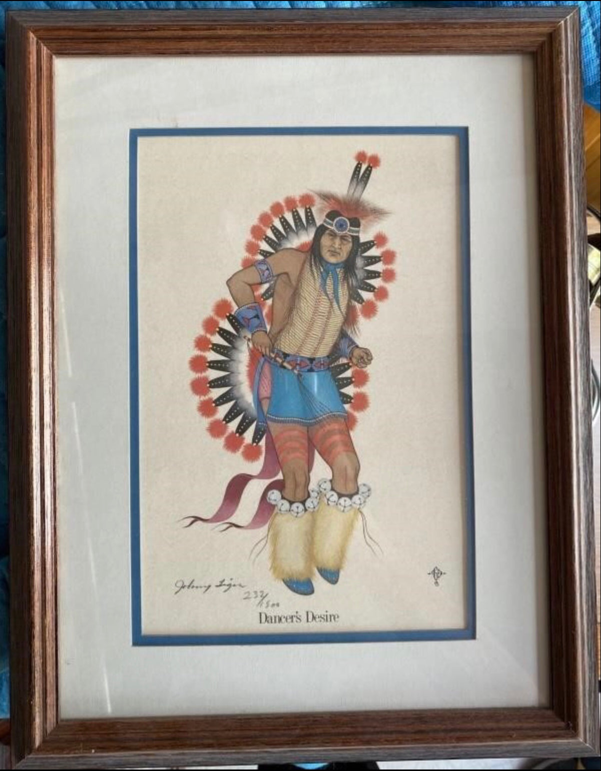 1973 Native American Art “Dancer’s Desire” By Johnny Tiger