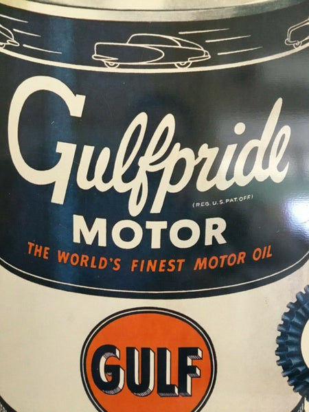 Gulf Oil Gulfpride Motor Oil (old logo) Metal Sign