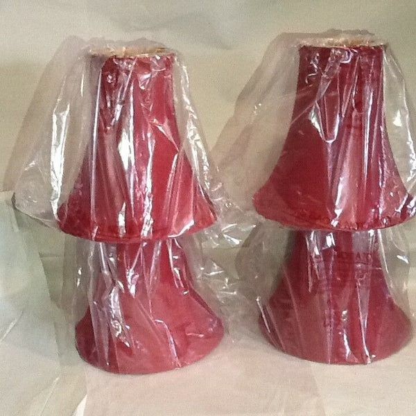 SET OF (4) MINI FABRIC LAMP SHADES FULLY LINED 6.25” (NEVER USED)