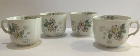 SET OF (4) ANTIQUE T&R BOOTE POTTERIES DAISY PATTERN CUPS (ENGLAND)