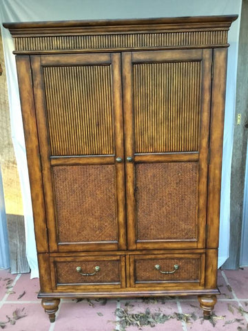 Bamboo & Wicker Look Entertainment Cabinet