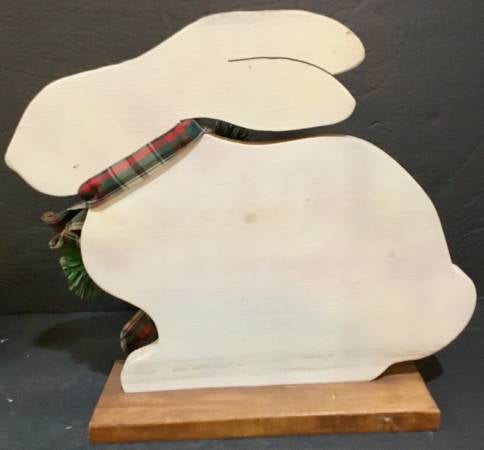 Decorative Wooden Bunny on Base