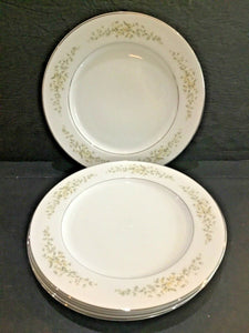 Set Of (4) Crown Victoria China “Carolyn” Dinner Plates