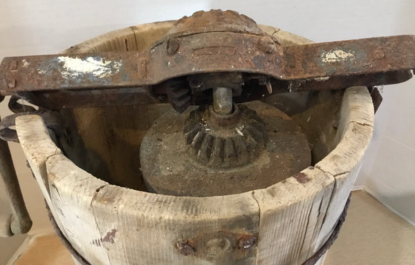 Antique Ward's 4 Quart Wooden Hand Crank Ice Cream Maker