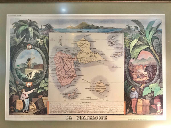 Vintage La Guadeloupe National Atlas Map By Rue De Neyers Poster