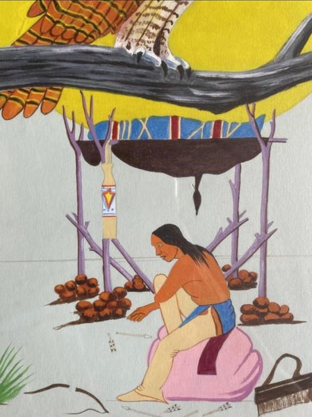 1982 Native American Art Kiowa Tribe By C.E. “Charlie” Rowell