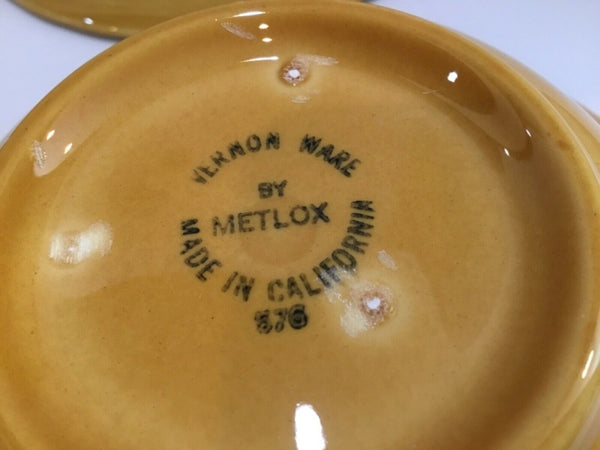 Set Of (4) Metlox Vernon Ware San Fernando Gold Bowls Poppy Trail (6-7/8”)