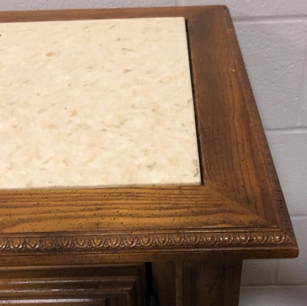 Stanley Furniture Server With Inlaid Marble Top