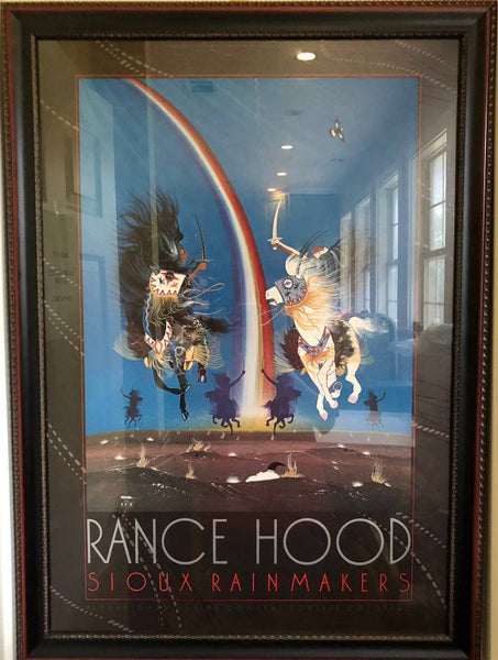 1972, Rance Hood Sioux Rain Makers,  74" Framed Lithograph Poster