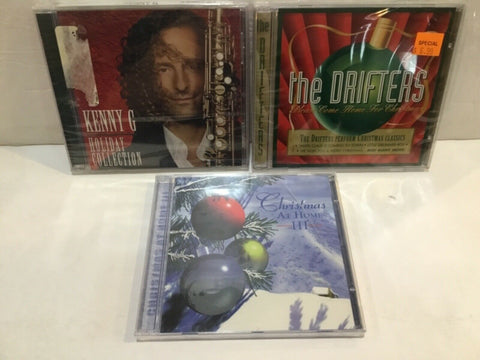 LOT OF (3) NEW CHRISTMAS MUSIC CD’S KENNY G. THE DRIFTERS & CHRISTMAS AT HOME
