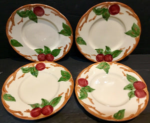 Set Of (4) Franciscan Apple Pattern Bread Plates USA