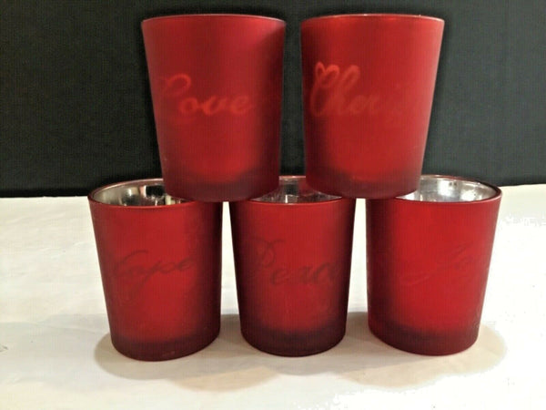 Christmas Red Votive Candle Holders