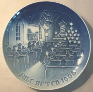 1968, Bing & Grondahl B&G Christmas Plate Jul After Christmas in Church
