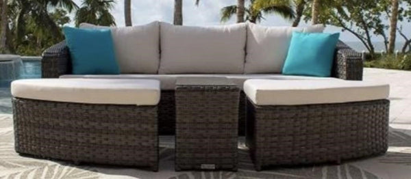 SPECTRUM 4-PIECE DAYBED SET W/ CUSHIONS 890-1516-GRY-4PC PELICAN REEF (NEW IN BOX)