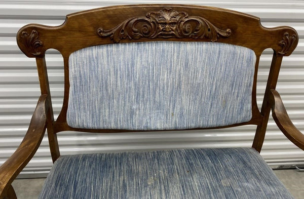 ANTIQUE LOVESEAT SETTEE ON CASTERS