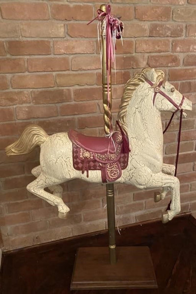 BEAUTIFUL DESIGN TOSCANO SPIRIT CAROUSEL HORSE STATUE ON STAND