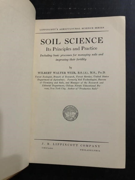 1936 SOIL SCIENCE: ITS' PRINCIPLES AND PRACTICE (HARDBACK)