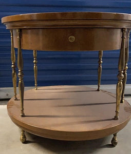 VINTAGE MASTERCRAFT FINE FURNITURE ROUND END TABLE WITH DRAWER